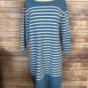 Talbots blue and white stripe casual dress